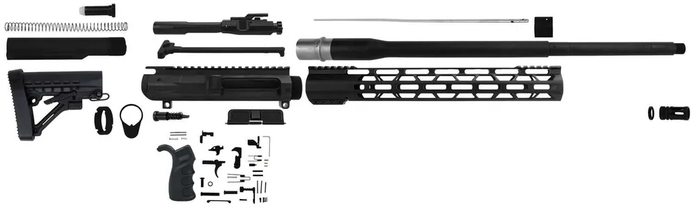 TacFire SSRK6.5CRDLPK20BN AR Build Kit Rifle 6.5 Creedmoor AR Platform Black Nitride 5/8"-24 tpi *Sports South Exclusive.