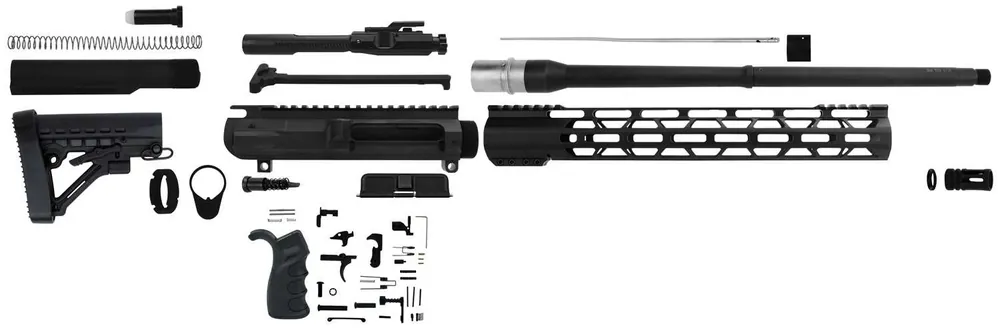 TacFire SSRK308LPK18BN AR Build Kit Rifle 308 Win AR-10 Black Nitride Aluminum 5/8"-24 tpi *Sports South Exclusive.
