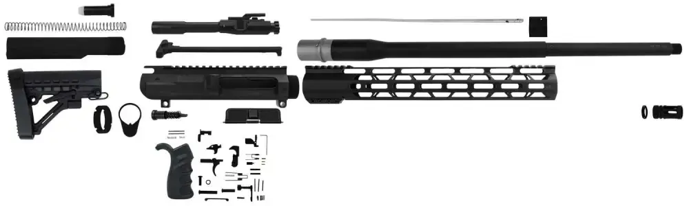 TacFire SSRK308LPK20BN AR Build Kit Rifle 308 Win AR-10 Black Nitride Aluminum 5/8"-24 tpi *Sports South Exclusive.
