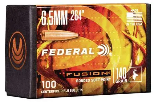 Federal FB264F2 Fusion Component 6.5 Creedmoor .264 140 gr Fusion Soft Point 100 Per Box