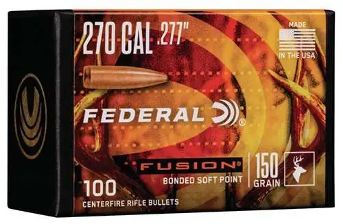 Federal FB277F4 Fusion Component 270 Win .277 150 gr Fusion Soft Point 100 Per Box