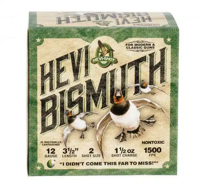 Hevishot 14502 Hevi-Bismuth Waterfowl 12 Gauge 3.50 1 1/2 oz 2 Shot 25 Round Box