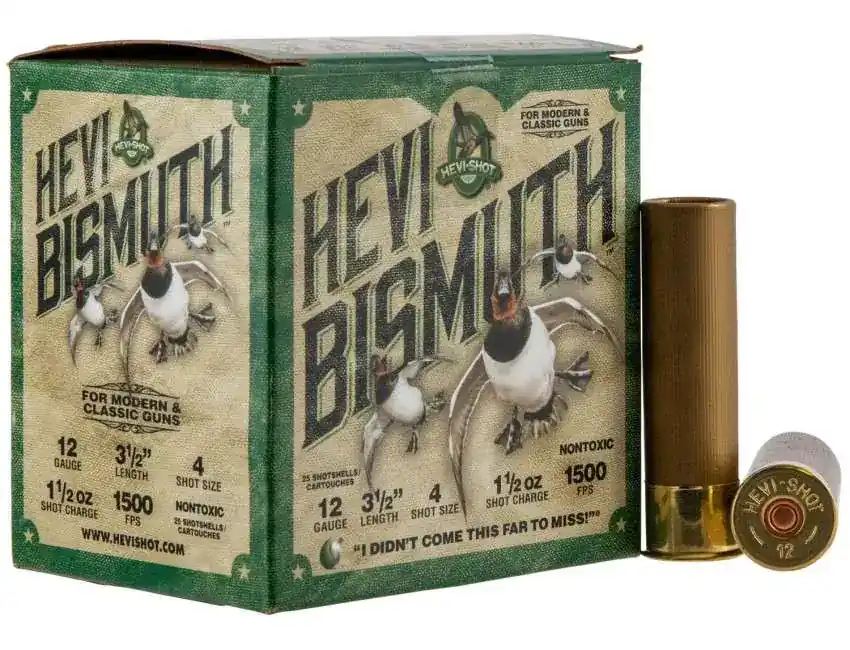 Hevishot 14504 Hevi-Bismuth Waterfowl 12 Gauge 3.50 1 1/2 oz 4 Shot 25 Round Box