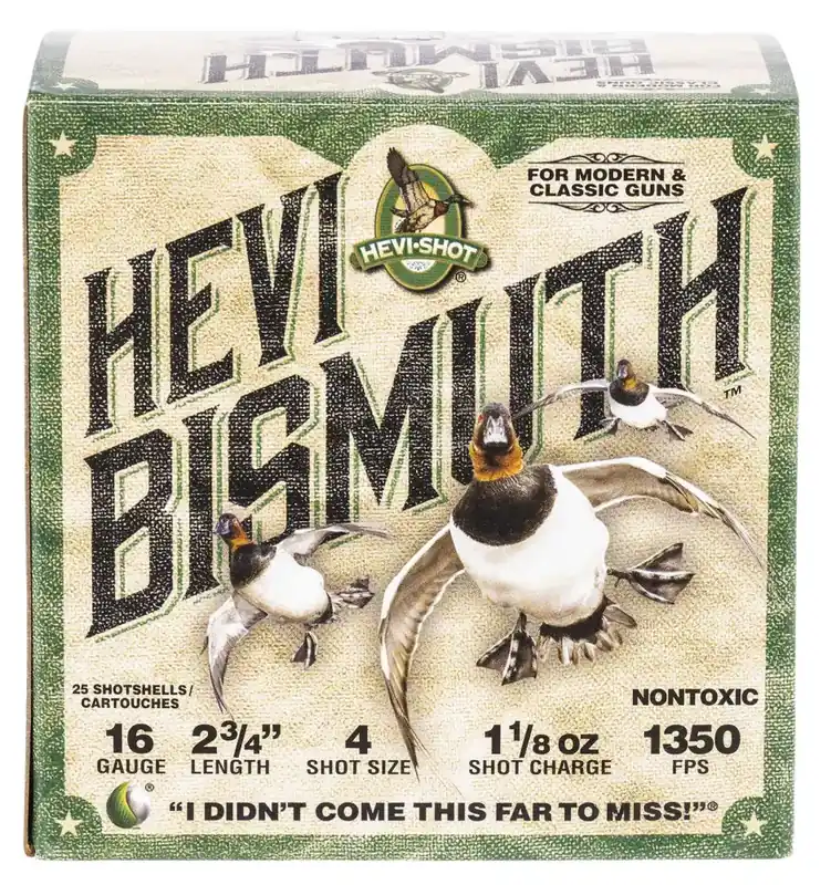 Hevishot 16704 Hevi-Bismuth Waterfowl 16 Gauge 2.75 1 1/8 oz 4 Shot 25 Round Box