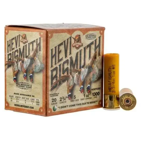 Hevishot 17715 Hevi-Bismuth Upland 20 Gauge 2.75 1 oz 5 Shot 25 Round Box
