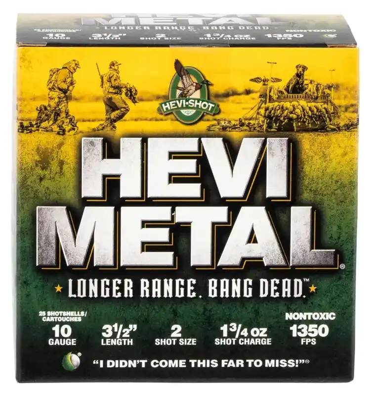 Hevishot 37502 Hevi-Metal Longer Range 10 Gauge 3.5 1 3/4 oz 2 Shot 25 Round Box