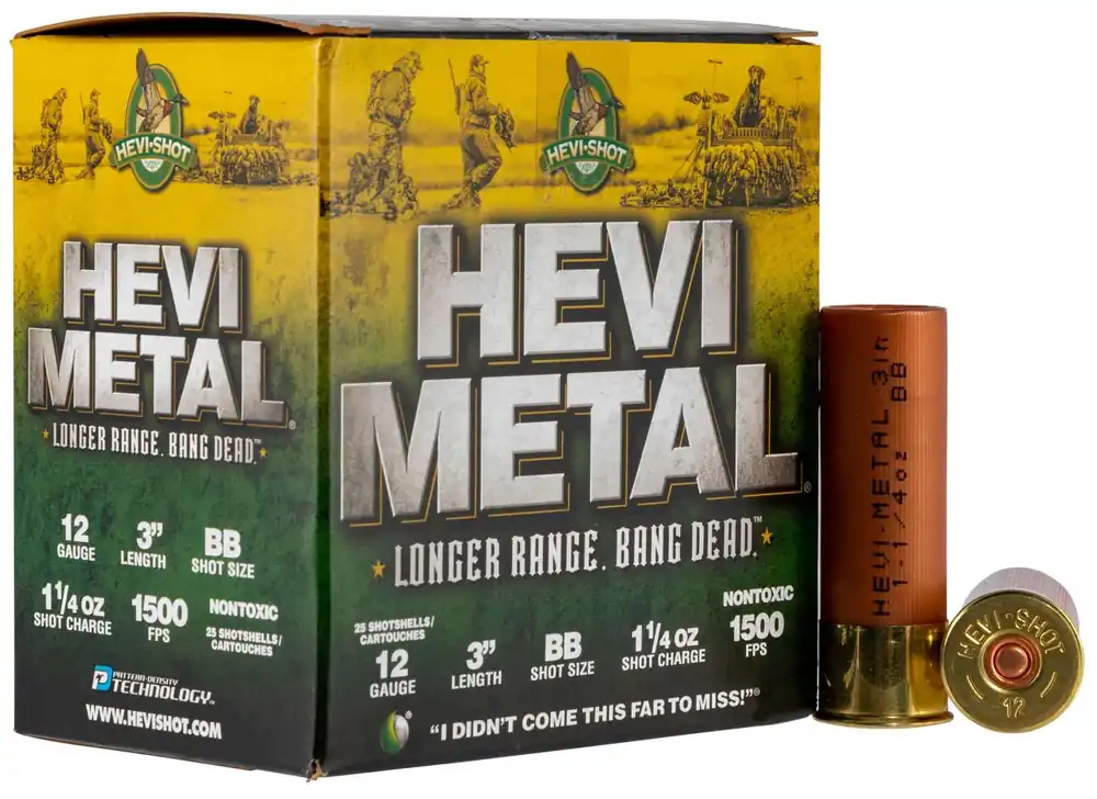 Hevishot 38088 Hevi-Metal Longer Range 12 Gauge 3 1 1/4 oz BB Shot 25 Round Box