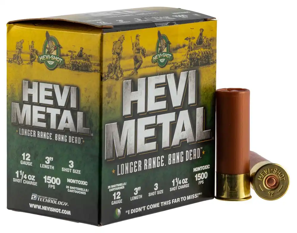 Hevishot 38003 Hevi-Metal Longer Range 12 Gauge 3 1 1/4 oz 3 Shot 25 Round Box
