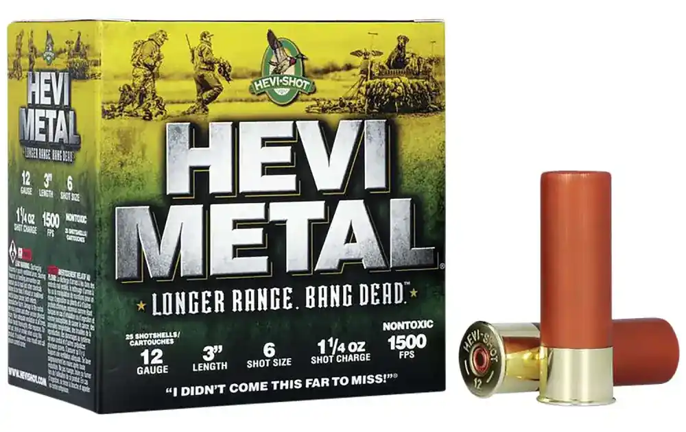 Hevishot 38006 Hevi-Metal Longer Range 12 Gauge 3 1 1/4 oz 6 Shot 25 Round Box