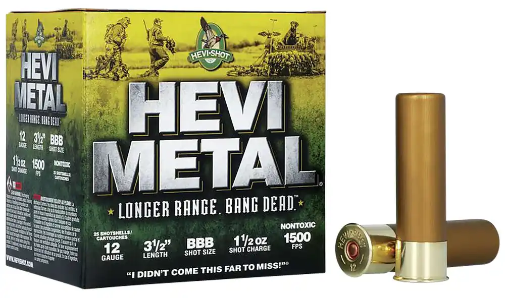 Hevishot 38508 Hevi-Metal Longer Range 12 Gauge 3.5 1 1/2 oz BBB Shot 25 Round Box