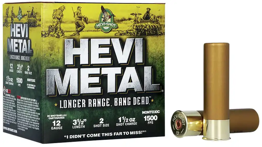Hevishot 38502 Hevi-Metal Longer Range 12 Gauge 3.5 1 1/2 oz 2 Shot 25 Round Box