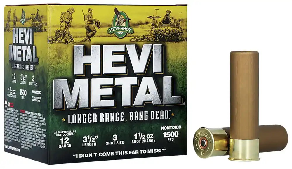 Hevishot 38503 Hevi-Metal Longer Range 12 Gauge 3.5 1 1/2 oz 3 Shot 25 Round Box