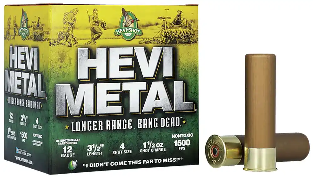 Hevishot 38504 Hevi-Metal Longer Range 12 Gauge 3.5 1 1/2 oz 4 Shot 25 Round Box