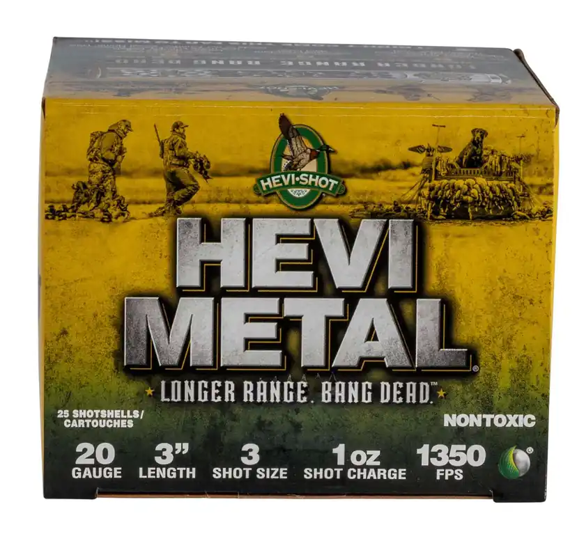 Hevishot 39003 Hevi-Metal Longer Range 20 Gauge 3 1 oz 3 Shot 25 Round Box