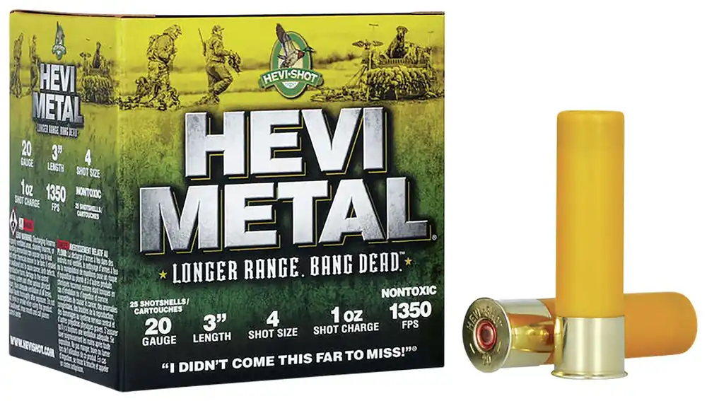 Hevishot 39004 Hevi-Metal Longer Range 20 Gauge 3 1 oz 4 Shot 25 Round Box