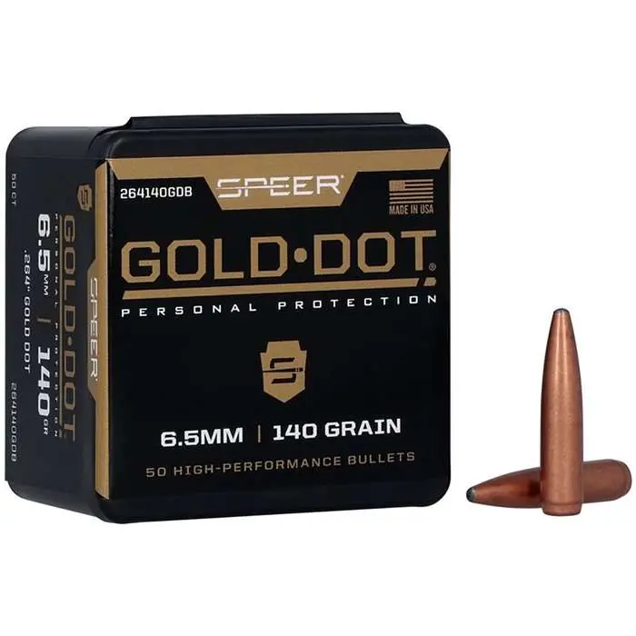 Speer Bullets 264140 Gold Dot 6.5mm .264 140 GR Soft Point (SP) 50 Box