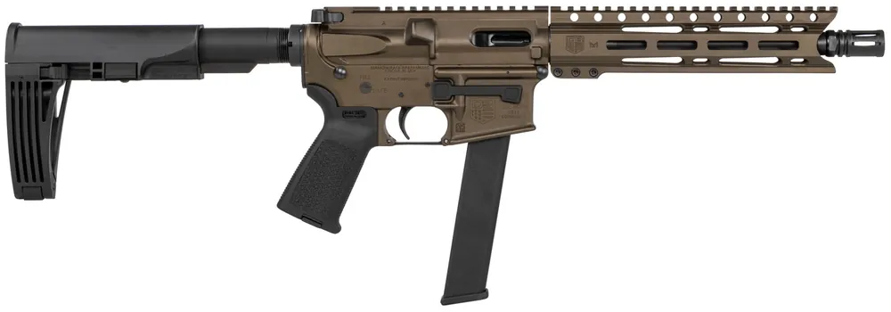 Diamondback DB9RPMLMB10 DB9R 9mm Luger 10" 32+1 Midnight Bronze Cerakote Black Magpul MOE Grip Gearhead Works Tailhook Mod2 Brace 9" M-LOK