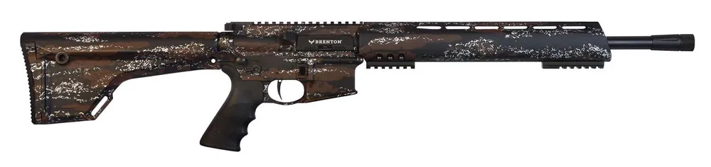 BRENTON USA INC RR18HM450 Stalker Carbon Hunter 450 Bushmaster 18" 5+1 MarbleKote Harvest Camo Black/Nitride Fixed Magpul MOE Stock Black Hogue Hunter Grip