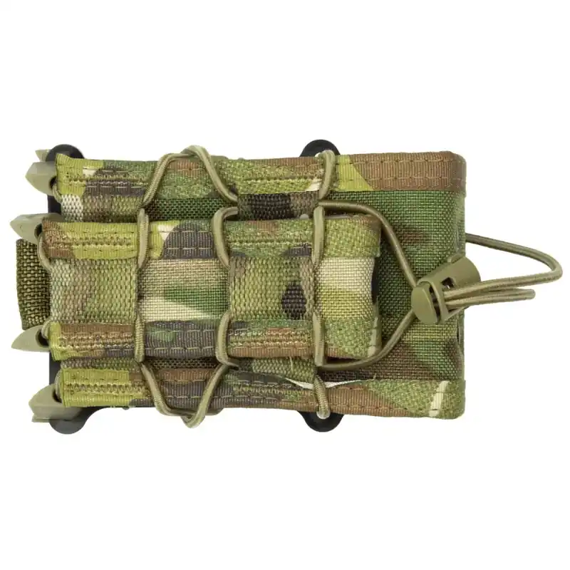 High Speed Gear 112RP0MC TACO MOLLE X2RP Double Modular Rifle Magazine Pouch MultiCam Nylon w/Polymer Divider with Pistol Mag Pouch