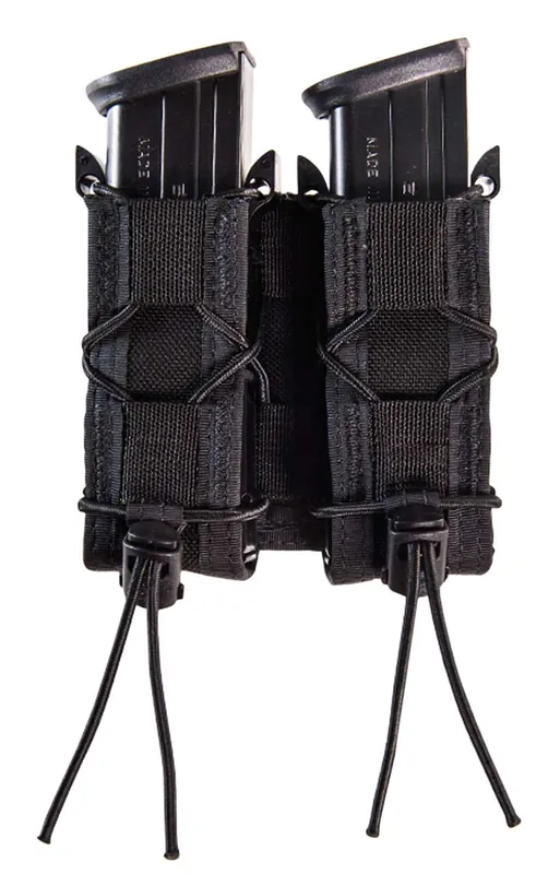 High Speed Gear 13PT12BK TACO Double Pistol Belt Mount Magazine Pouch Black Nylon w/Polymer Divider