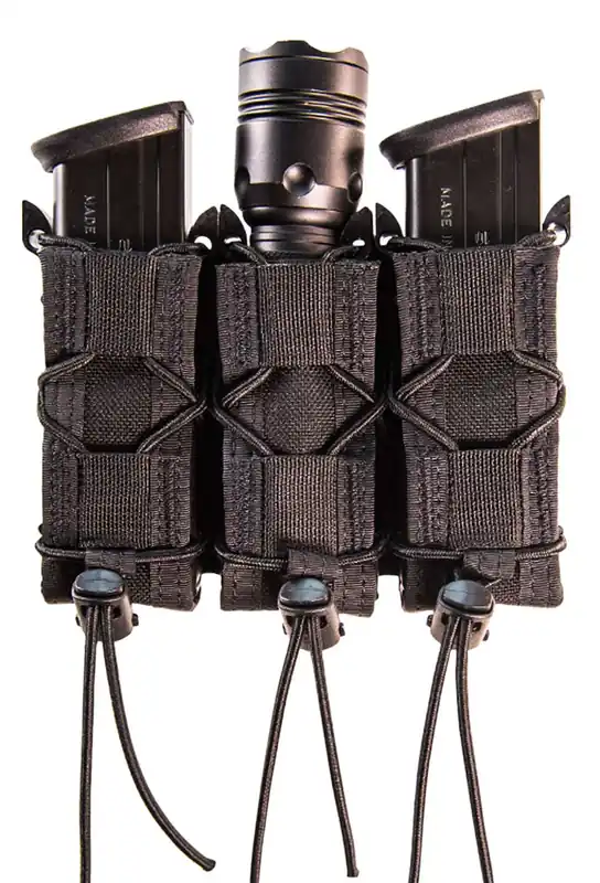 High Speed Gear 13PT13BK TACO Triple Pistol Belt Mount Magazine Pouch Black Nylon w/Polymer Divider