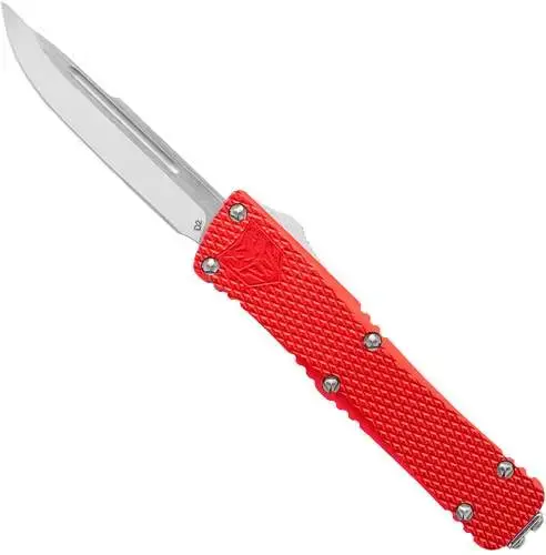 Cobra Tec Knives MKRMDNS Mini Mamba 2.25" Drop Point Plain D2 Steel Red Aluminum Handle OTF
