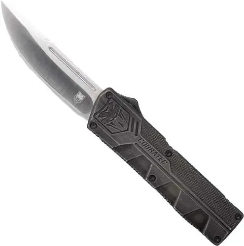 Cobra Tec Knives SWCTLWDNS Lightweight 3.25" Drop Point Plain D2 Steel Stonewashed Aluminum Handle OTF