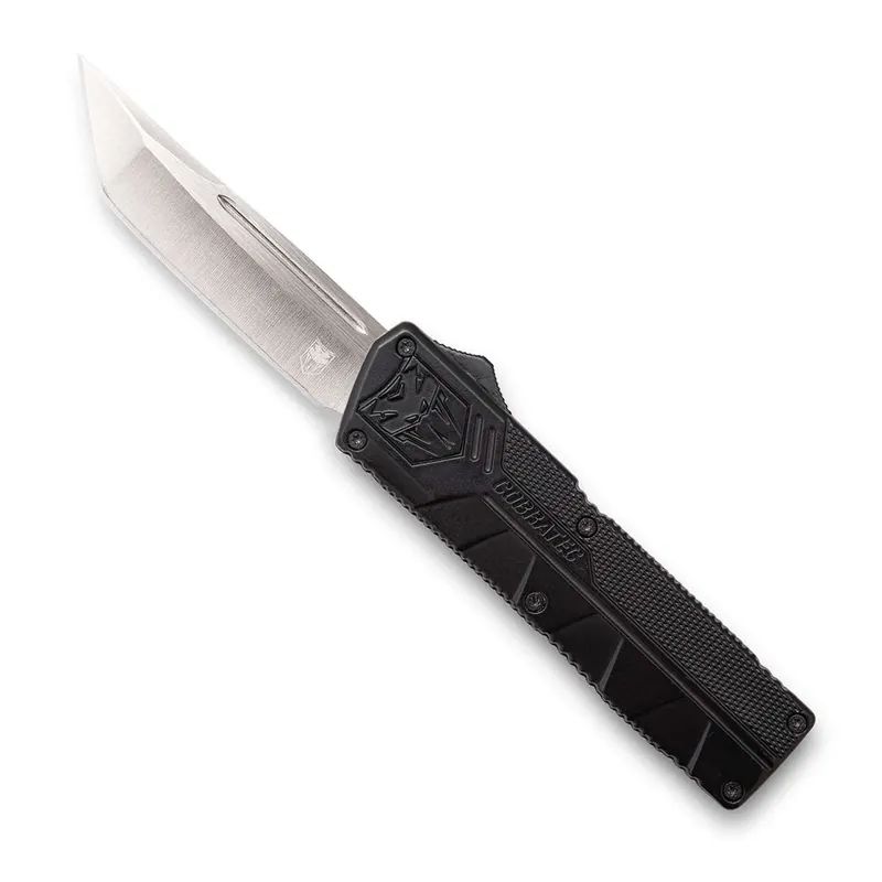 Cobra Tec Knives BCTLWTNS Lightweight 3.25" Tanto Plain D2 Steel Black Aluminum Handle OTF