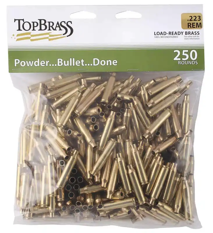 TOP BRASS LLC 8B223REMMY-250 Premium Reconditioned 223 Rem Brass 250 Per Bag