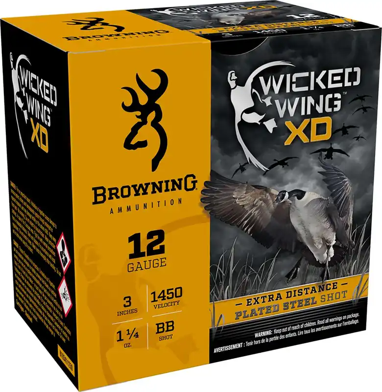 Browning Ammo B193411230 BXD Waterfowl 12 Gauge 3 1-1/4 oz BB Shot 25 Round Box