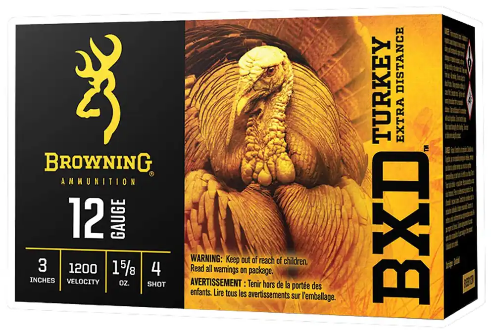 Browning Ammo B193911234 BXD Turkey 12 Gauge 3 1 5/8 oz 4 Shot 10 Round Box