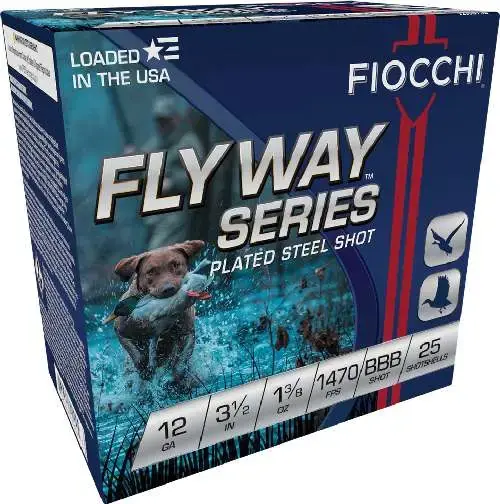 Fiocchi 1235ST3B Speed Steel 12 Gauge 3.5 1 3/8 oz BBB Shot 25 Round Box