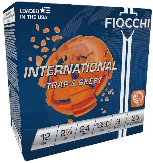 Fiocchi 12IN249 Exacta Target International 12 Gauge 2.75 7/8 oz 9 Shot 25 Round Box