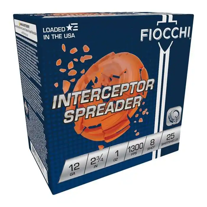 Fiocchi 12CPTR8 Exacta Interceptor Spreader 12 Gauge 2.75 1 oz 8 Shot 25 Round Box