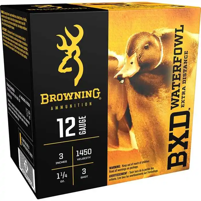 Browning Ammo B193411233 BXD Waterfowl 12 Gauge 3 1 1/4 oz 3 Shot 25 Round Box
