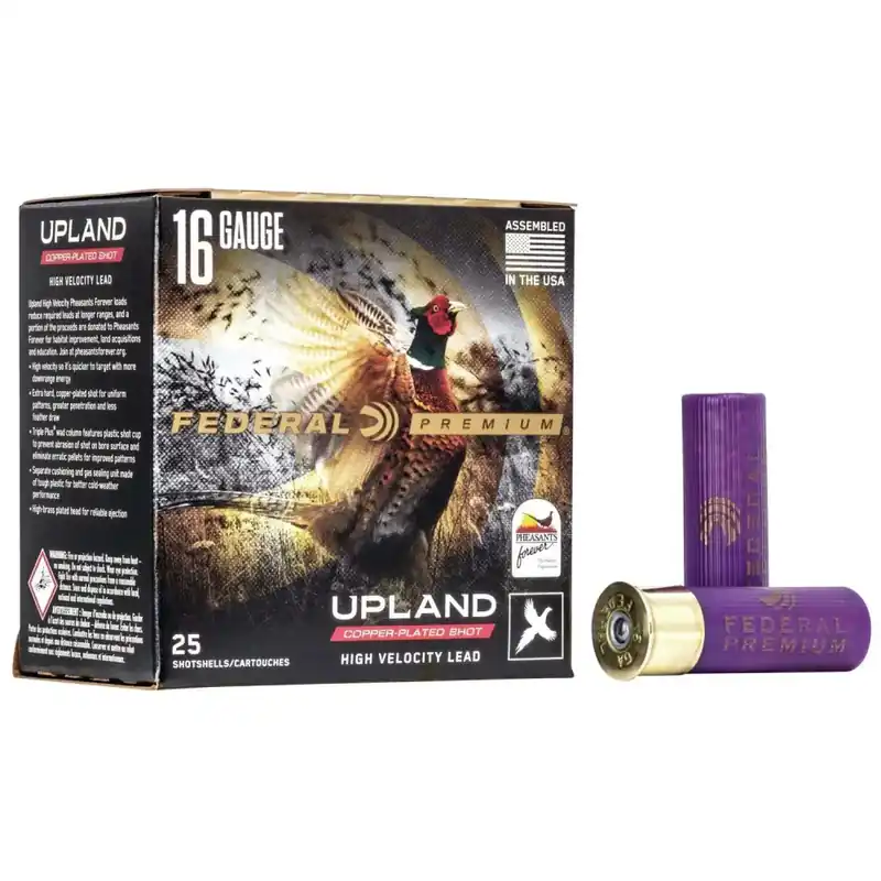 Federal PF1635 Premium Upland Wing-Shok 16 Gauge 2.75 1 1/8 oz 5 Shot 25 Round Box