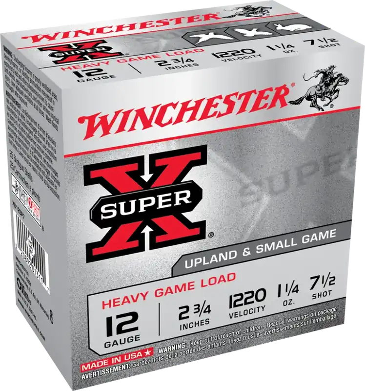 Winchester Ammo XU12SP7 Super-X Heavy Game Load 12 Gauge 2.75 1 1/4 oz 7.5 Shot 25 Round Box