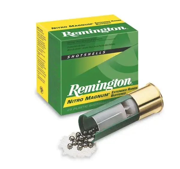 Remington Ammunition NM124 Nitro Mag 12 Gauge 3 1 5/8 oz 4 Shot 25 Round Box