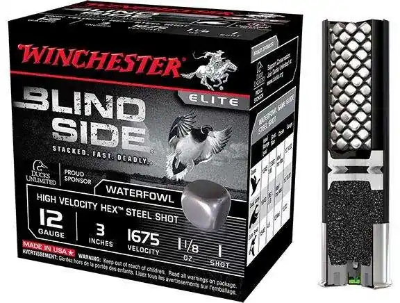 Winchester Ammo SBS123HV2 Blindside High Velocity 12 Gauge 3 1 1/8 oz 2 Shot 25 Round Box