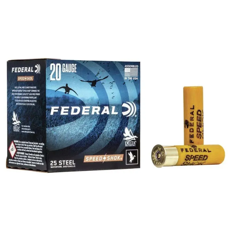 Federal WF2091 Speed-Shok Waterfowl 20 Gauge 3 7/8 oz 1 Shot 25 Round Box