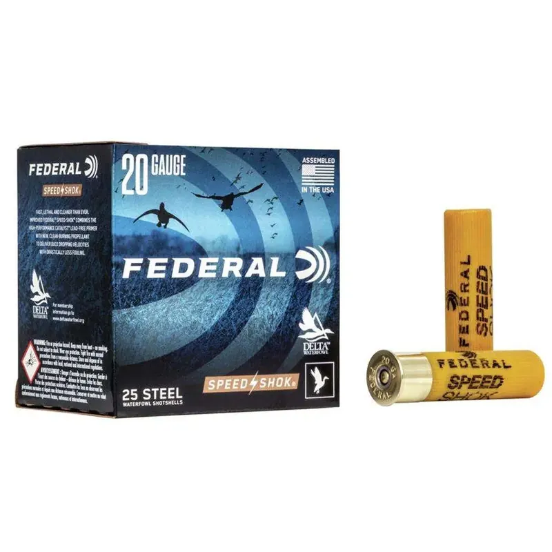 Federal WF2093 Speed-Shok Waterfowl 20 Gauge 3 7/8 oz 3 Shot 25 Round Box