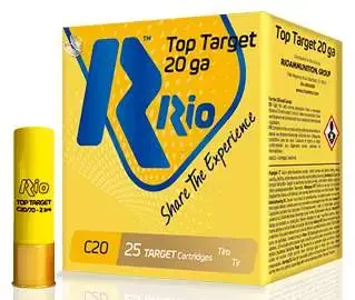 RIO AMMUNITION TT208 Top Target 20 Gauge 2.75 7/8 oz 8 Shot 25 Round Box