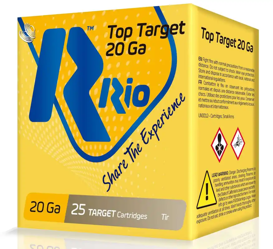 RIO AMMUNITION TT209 Top Target 20 Gauge 2.75 7/8 oz 9 Shot 25 Round Box