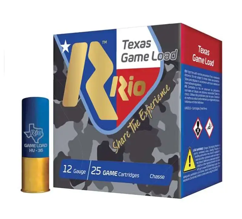 Rio Ammunition TGHV366TX Top Game Texas Game Load High Velocity 12 Gauge 2.75 1 1/4 oz 6 Shot 25 Round Box