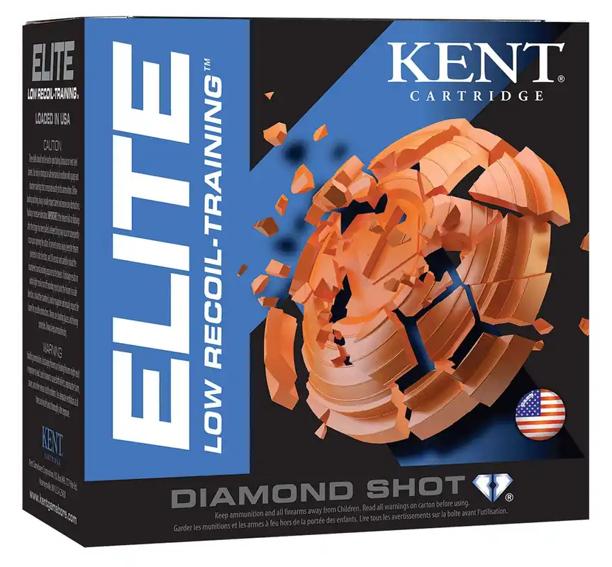 Kent Cartridge E122L208 Elite Low Recoil/Training 12 Gauge 2.5 3/4 oz 8 Shot 25 Round Box