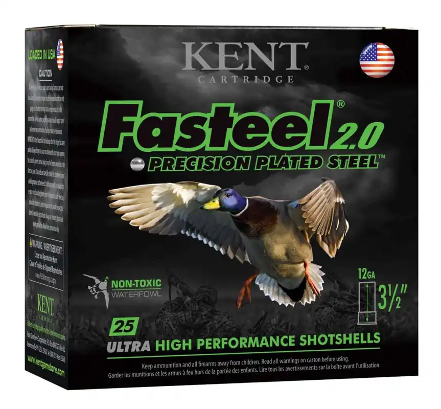 Kent Cartridge K1235FS422 Fasteel 2.0 12 Gauge 3.5 1-1/2 oz 2 Shot 25 Round Box
