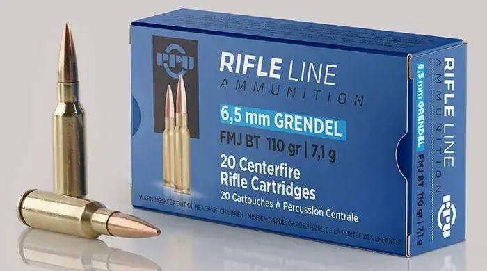 PPU PP6GF Standard Rifle 6.5 Grendel 110 gr Full Metal Jacket Boat Tail (FMJBT) 20 Round Box