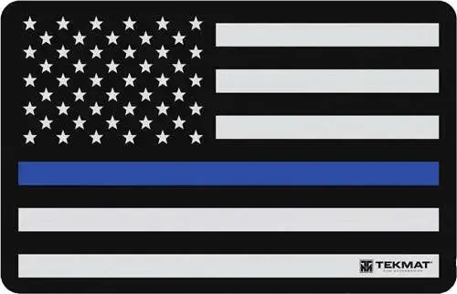 TekMat TEKR17POLICE Original Cleaning Mat Police Support Blue Line Flag 11" x 17"
